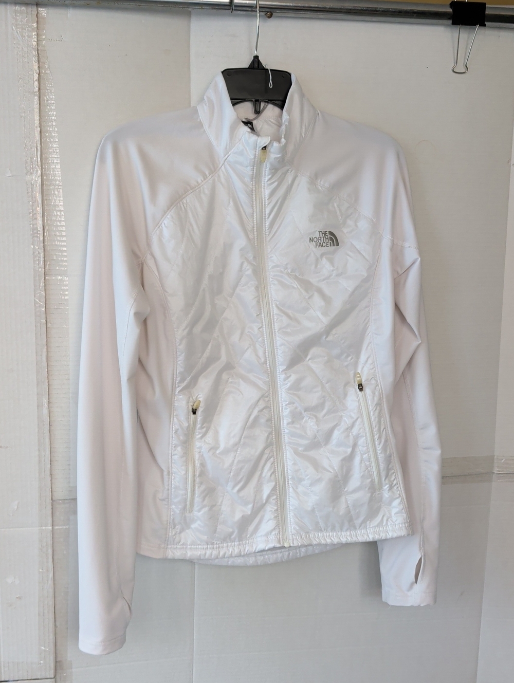 The North Face Women's White Utility Jacket SZ Med Soft Cozy Fitted Collegiate